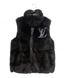 LOUIS VUITTON（ルイ ヴィトン）の古着「ラビットファーリバーシブルダウンベスト/Reversible Down Vest/RM092D MPBS80PL6」｜ブラック