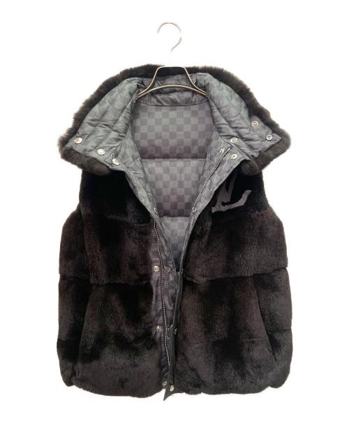 LOUIS VUITTON（ルイ ヴィトン）LOUIS VUITTON (ルイ ヴィトン) ラビットファーリバーシブルダウンベスト/Reversible Down Vest/RM092D MPBS80PL6 ブラック サイズ:44の古着・服飾アイテム