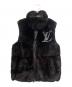 LOUIS VUITTON（ルイ ヴィトン）の古着「ラビットファーリバーシブルダウンベスト/Reversible Down Vest/RM092D MPBS80PL6」｜ブラック