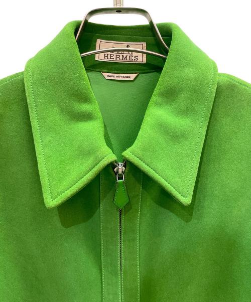 HERMES（エルメス）HERMES (エルメス) Suede Zip-Up Jacket スエードジップアップジャケット グリーン サイズ:48の古着・服飾アイテム