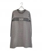Diorディオール）の古着「Houndstooth Knit Dress ハウンドトゥース ニットワンピース」｜グレー