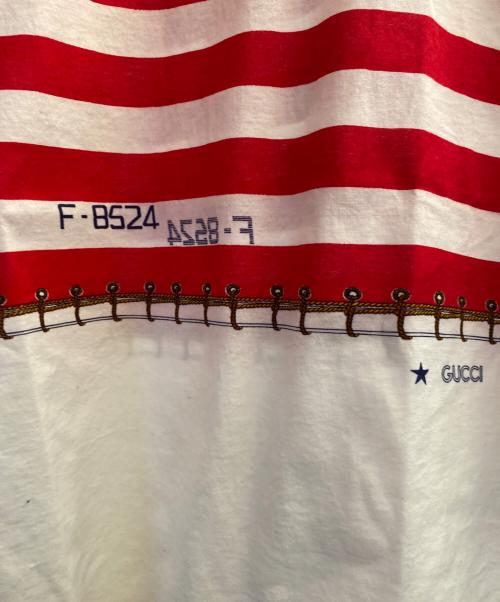 GUCCI（グッチ）GUCCI (グッチ) 半袖カットソー ホワイト×レッド サイズ:Sの古着・服飾アイテム