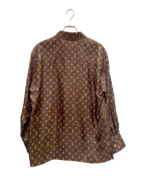 LOUIS VUITTON（ルイ ヴィトン）LOUIS VUITTON (ルイ ヴィトン) シルク モノグラムシャツ/Silk Monogram Shirt ブラウン サイズ:38の古着・服飾アイテム