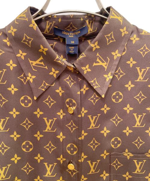 LOUIS VUITTON（ルイ ヴィトン）LOUIS VUITTON (ルイ ヴィトン) シルク モノグラムシャツ/Silk Monogram Shirt ブラウン サイズ:38の古着・服飾アイテム