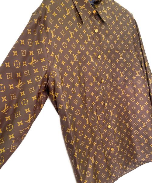 LOUIS VUITTON（ルイ ヴィトン）LOUIS VUITTON (ルイ ヴィトン) シルク モノグラムシャツ/Silk Monogram Shirt ブラウン サイズ:38の古着・服飾アイテム