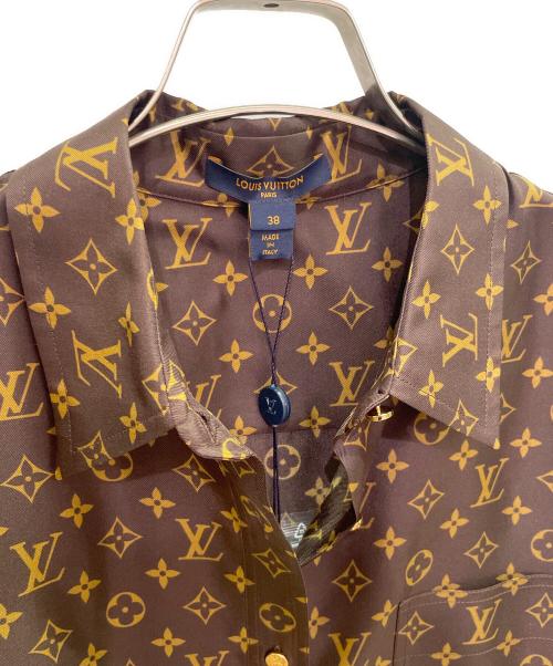 LOUIS VUITTON（ルイ ヴィトン）LOUIS VUITTON (ルイ ヴィトン) シルク モノグラムシャツ/Silk Monogram Shirt ブラウン サイズ:38の古着・服飾アイテム
