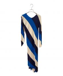 MARNI（マルニ）の古着「ストライプ柄ワンピース」｜ブルー×アイボリー