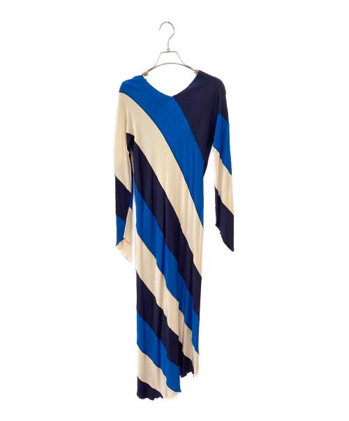 MARNI（マルニ）MARNI (マルニ) ストライプ柄ワンピース ブルー×アイボリー サイズ:40の古着・服飾アイテム
