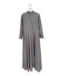 beautiful people（ビューティフルピープル）の古着「neon striped tuxedo shirts dress」｜ブルー