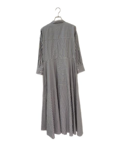 beautiful people（ビューティフルピープル）beautiful people (ビューティフルピープル) neon striped tuxedo shirts dress ブルー サイズ:38の古着・服飾アイテム