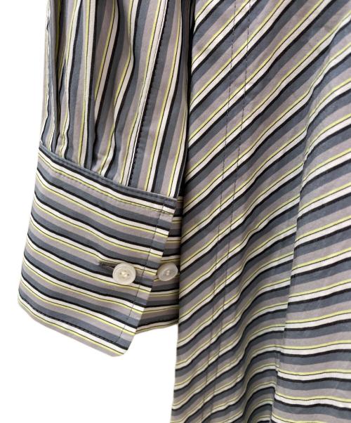 beautiful people（ビューティフルピープル）beautiful people (ビューティフルピープル) neon striped tuxedo shirts dress ブルー サイズ:38の古着・服飾アイテム