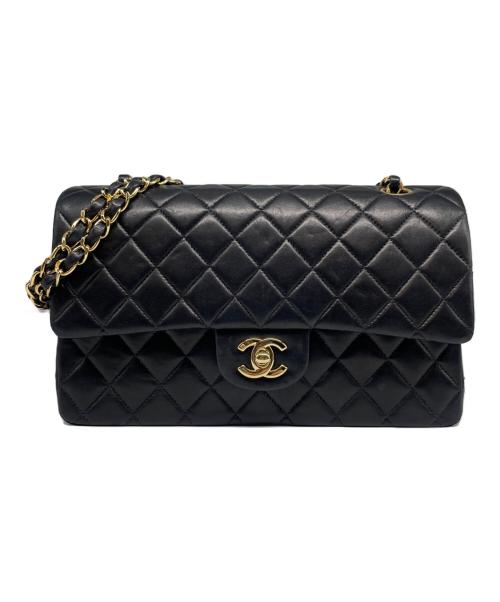 CHANEL（シャネル）CHANEL (シャネル) Matelassé 25 Double Flap Chain Shoulder Bag/マトラッセ25 Wフラップチェーンショルダーバッグ ブラック サイズ:25の古着・服飾アイテム