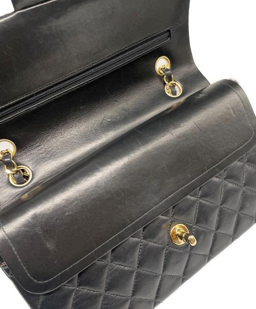 CHANEL（シャネル）CHANEL (シャネル) Matelassé 25 Double Flap Chain Shoulder Bag/マトラッセ25 Wフラップチェーンショルダーバッグ ブラック サイズ:25の古着・服飾アイテム