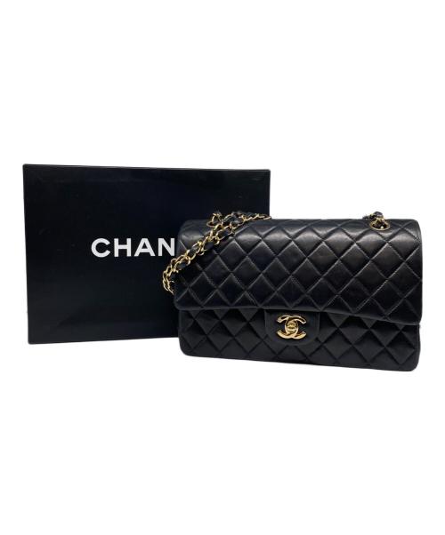 CHANEL（シャネル）CHANEL (シャネル) Matelassé 25 Double Flap Chain Shoulder Bag/マトラッセ25 Wフラップチェーンショルダーバッグ ブラック サイズ:25の古着・服飾アイテム