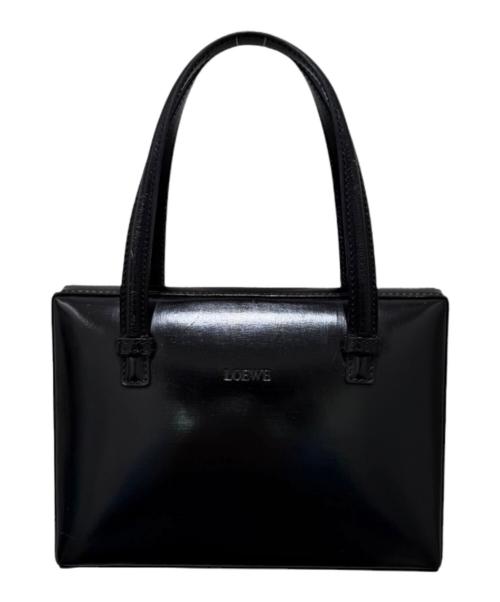 LOEWE（ロエベ）LOEWE (ロエベ) スクエア レザーハンドバッグ ブラックの古着・服飾アイテム