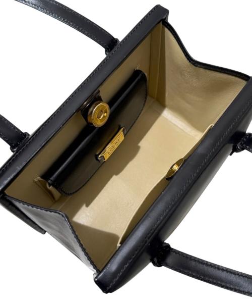 LOEWE（ロエベ）LOEWE (ロエベ) スクエア レザーハンドバッグ ブラックの古着・服飾アイテム