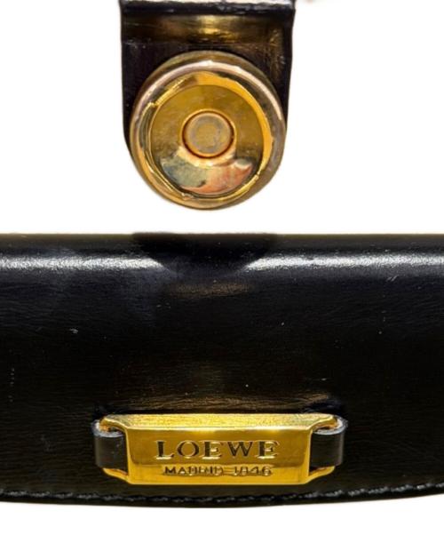 LOEWE（ロエベ）LOEWE (ロエベ) スクエア レザーハンドバッグ ブラックの古着・服飾アイテム