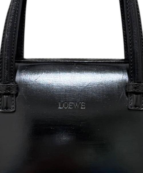 LOEWE（ロエベ）LOEWE (ロエベ) スクエア レザーハンドバッグ ブラックの古着・服飾アイテム