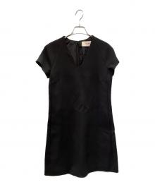 CELINE（セリーヌ）の古着「Cap-Sleeve A-Line Dress キャップスリーブ Aラインドレス/2R0436102」｜ブラック