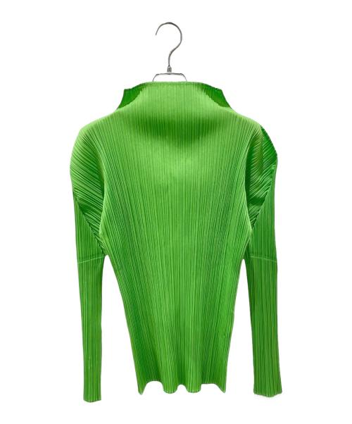 PLEATS PLEASE（プリーツプリーズ）PLEATS PLEASE (プリーツプリーズ) ボトルネックプリーツカットソー 黄緑 サイズ:3の古着・服飾アイテム