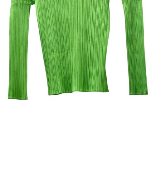 PLEATS PLEASE（プリーツプリーズ）PLEATS PLEASE (プリーツプリーズ) ボトルネックプリーツカットソー 黄緑 サイズ:3の古着・服飾アイテム