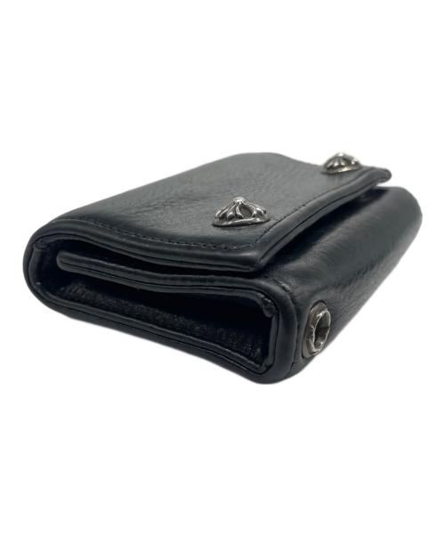 CHROME HEARTS（クロムハーツ）CHROME HEARTS (クロムハーツ) 3フォールド ウォレット3 Fold Leather Wallet  ブラックの古着・服飾アイテム