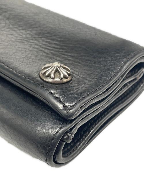 CHROME HEARTS（クロムハーツ）CHROME HEARTS (クロムハーツ) 3フォールド ウォレット3 Fold Leather Wallet  ブラックの古着・服飾アイテム