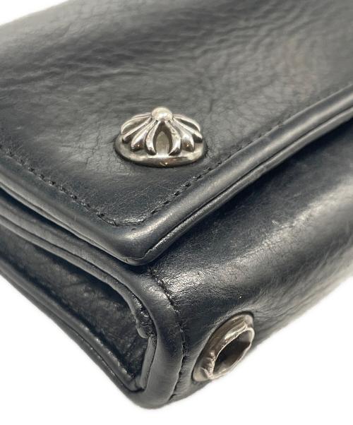 CHROME HEARTS（クロムハーツ）CHROME HEARTS (クロムハーツ) 3フォールド ウォレット3 Fold Leather Wallet  ブラックの古着・服飾アイテム