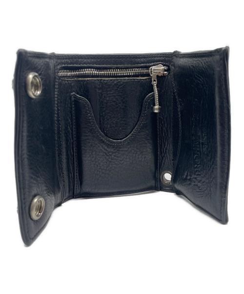 CHROME HEARTS（クロムハーツ）CHROME HEARTS (クロムハーツ) 3フォールド ウォレット3 Fold Leather Wallet  ブラックの古着・服飾アイテム