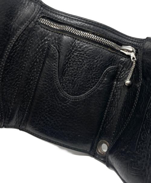 CHROME HEARTS（クロムハーツ）CHROME HEARTS (クロムハーツ) 3フォールド ウォレット3 Fold Leather Wallet  ブラックの古着・服飾アイテム
