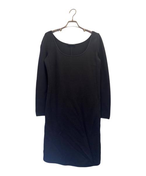 PRADA（プラダ）PRADA (プラダ) パイピングウールワンピース ブラック サイズ:44の古着・服飾アイテム