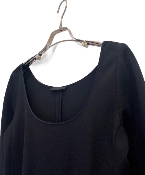 PRADA（プラダ）PRADA (プラダ) パイピングウールワンピース ブラック サイズ:44の古着・服飾アイテム