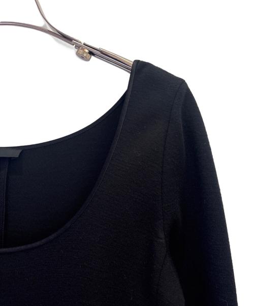 PRADA（プラダ）PRADA (プラダ) パイピングウールワンピース ブラック サイズ:44の古着・服飾アイテム