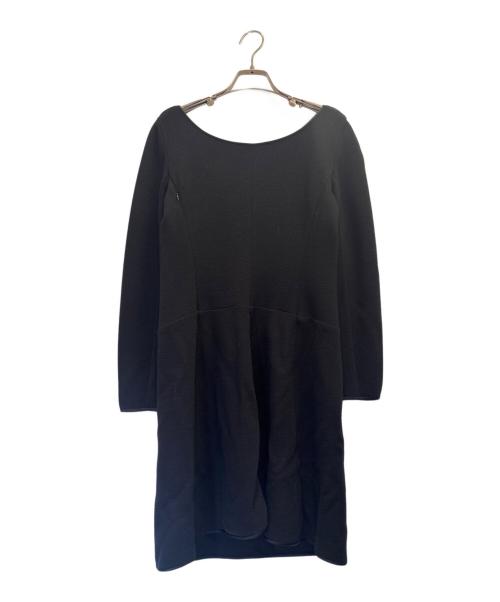 PRADA（プラダ）PRADA (プラダ) パイピングウールワンピース ブラック サイズ:44の古着・服飾アイテム