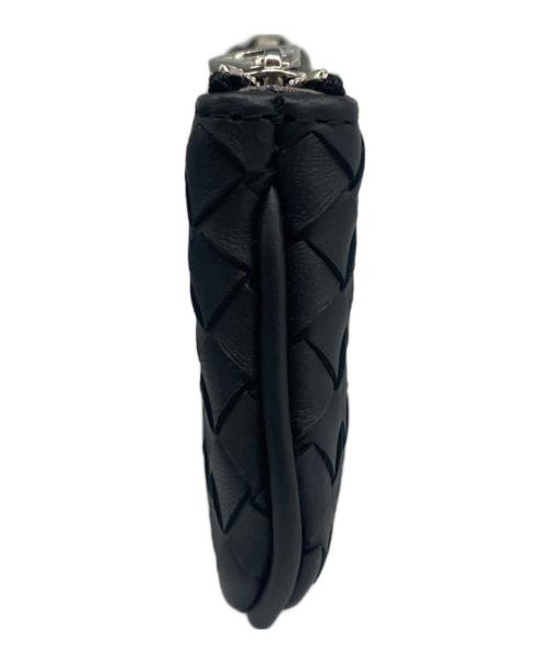 BOTTEGA VENETA（ボッテガベネタ）BOTTEGA VENETA (ボッテガベネタ) キーリング付きコインケース/Intrecciato Coin Case Key Ring ブラックの古着・服飾アイテム
