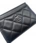 中古・古着 CHANEL (シャネル) マトラッセ ラムスキン カードケース/Matelassé Lambskin Card Holder ブラック：70000円