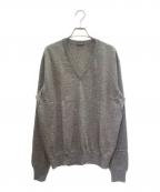 Crucianiクルチアーニ）の古着「カシミヤシルクVネックニット/Cashmere Silk V-Neck Knit Sweater」｜ライトグレー