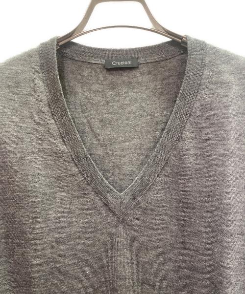 Cruciani（クルチアーニ）Cruciani (クルチアーニ) カシミヤシルクVネックニット/Cashmere Silk V-Neck Knit Sweater ライトグレー サイズ:52の古着・服飾アイテム