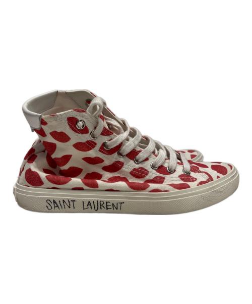 Saint Laurent Paris（サンローランパリ）Saint Laurent Paris (サンローランパリ) リップキスハイカットスニーカー ホワイト サイズ:36の古着・服飾アイテム