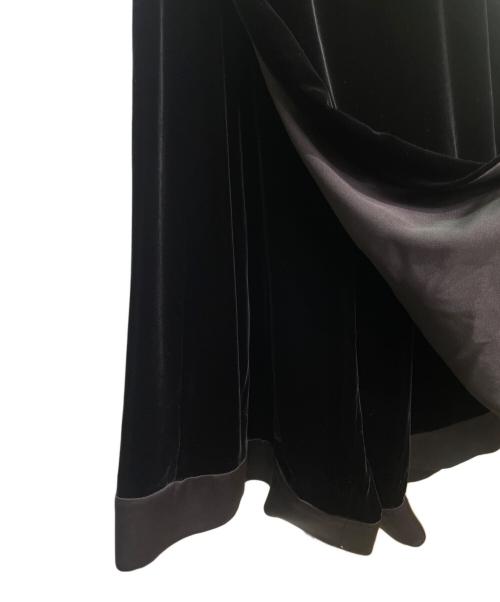 GIORGIO ARMANI（ジョルジオアルマーニ）GIORGIO ARMANI (ジョルジオアルマーニ) ベアトップベロアドレスワンピース ブラック サイズ:42の古着・服飾アイテム