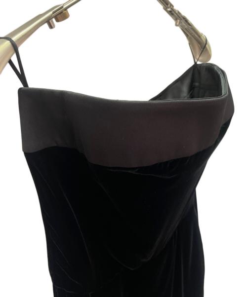 GIORGIO ARMANI（ジョルジオアルマーニ）GIORGIO ARMANI (ジョルジオアルマーニ) ベアトップベロアドレスワンピース ブラック サイズ:42の古着・服飾アイテム