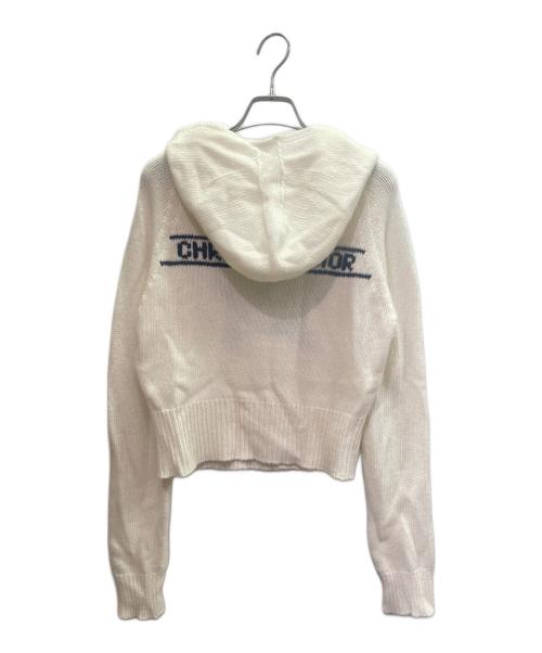 Christian Dior（クリスチャン ディオール）Christian Dior (クリスチャン ディオール) スターモチーフウールカシミヤフーデットニット アイボリー サイズ:38の古着・服飾アイテム