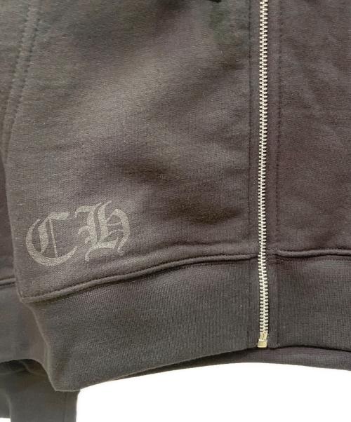 CHROME HEARTS（クロムハーツ）CHROME HEARTS (クロムハーツ) Vertical Logo Fleece Zip Up Hoodie/バーティカルロゴ フリース ジップアップフーディー ブラック サイズ:Lの古着・服飾アイテム