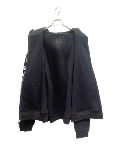 CHROME HEARTS（クロムハーツ）CHROME HEARTS (クロムハーツ) Vertical Logo Fleece Zip Up Hoodie/バーティカルロゴ フリース ジップアップフーディー ブラック サイズ:Lの古着・服飾アイテム