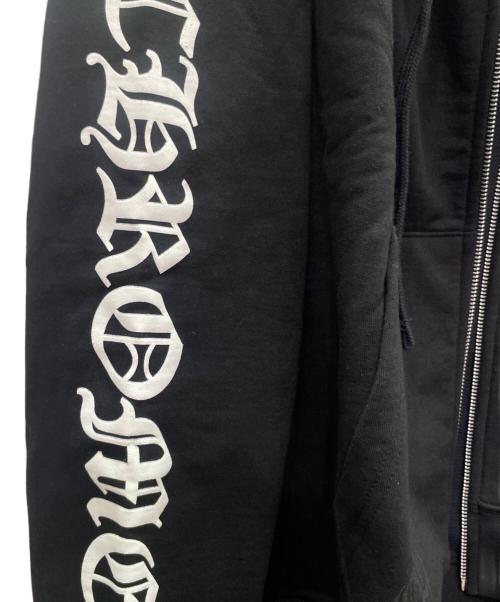 CHROME HEARTS（クロムハーツ）CHROME HEARTS (クロムハーツ) Vertical Logo Fleece Zip Up Hoodie/バーティカルロゴ フリース ジップアップフーディー ブラック サイズ:Lの古着・服飾アイテム
