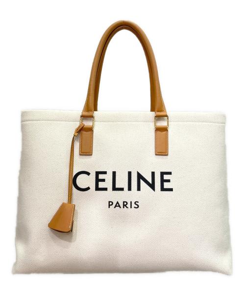 CELINE（セリーヌ）CELINE (セリーヌ) Horizontal Cabas Tote Bag ホリゾンタルカバ  アイボリーの古着・服飾アイテム