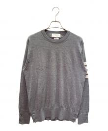 Thom Browne（トムブラウン）の古着「4-Bar Merino Wool Crewneck Sweater 4-BAR メリノウール クルーネックニット/MKA002A-00014038」｜ライトグレー