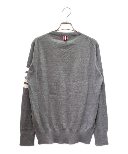 Thom Browne（トムブラウン）Thom Browne (トムブラウン) 4-Bar Merino Wool Crewneck Sweater 4-BAR メリノウール クルーネックニット/MKA002A-00014038 ライトグレー サイズ:2の古着・服飾アイテム