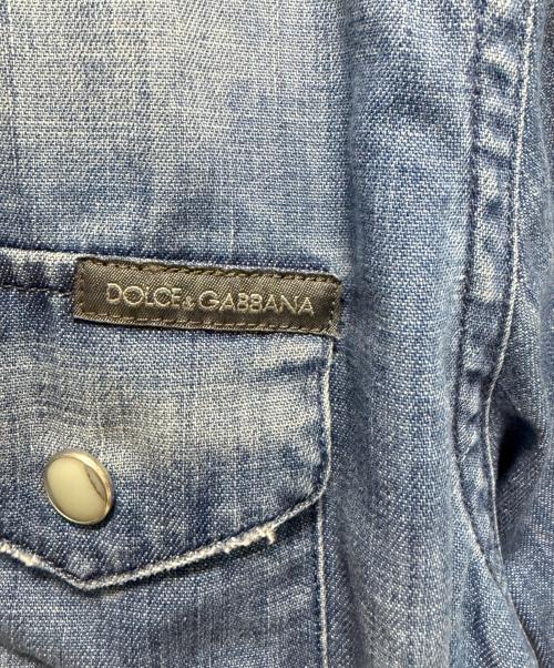 DOLCE & GABBANA（ドルチェ＆ガッバーナ）DOLCE & GABBANA (ドルチェ＆ガッバーナ) 鳥刺繍デニムシャツ ブルー サイズ:43の古着・服飾アイテム