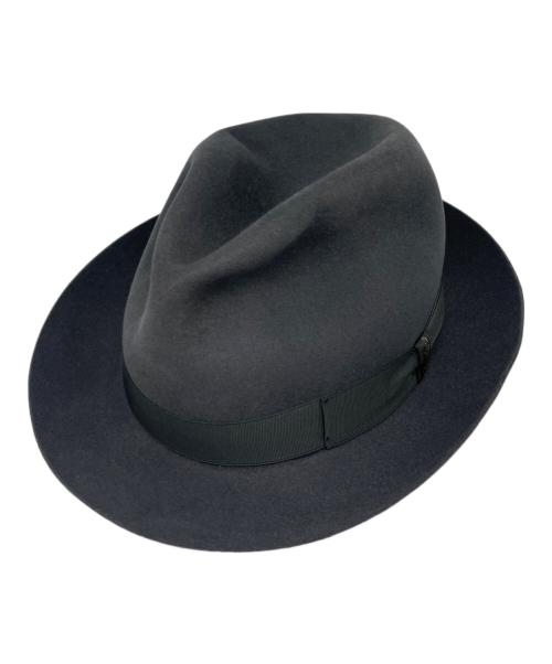 BORSALINO（ボルサリーノ）BORSALINO (ボルサリーノ) 中折れウールハット ダークグレー サイズ:58の古着・服飾アイテム